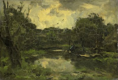 Paisagem com barcaça de Jacob Maris