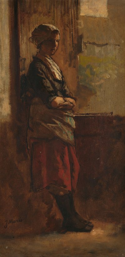 Garota em uma porta. de Jacob Maris