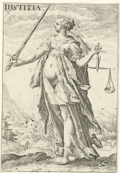 Justiça (Justitia)
Iustitia (título sobre o objecto) de Jacob Matham (attributed to)