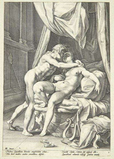 Apollo og Lefkothea de Jacob Matham