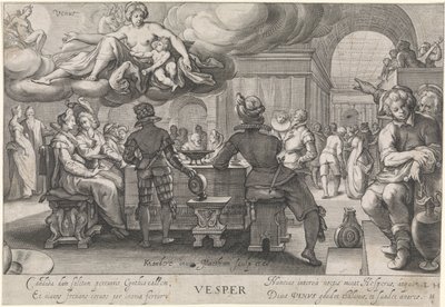 Noite (Vesper)
Véspera (título sobre o objecto)
As quatro vezes do dia (título da série) de Jacob Matham