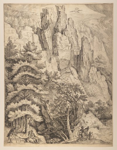 Paisagem boémia com casais e caçadores (prato da esquerda) de Jacob Matham