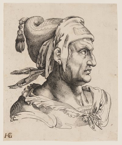 Busto de um homem de perfil de Jacob Matham