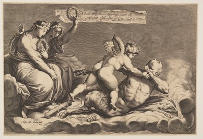 Panela para domar cupidos de Jacob Matham