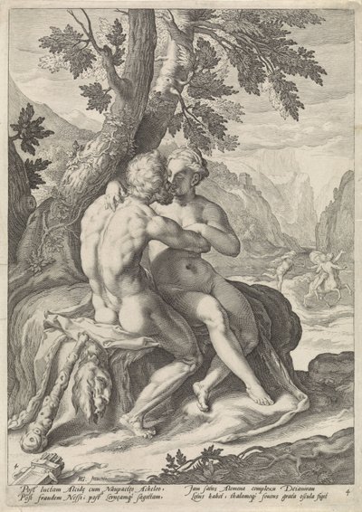 Hércules e Deianira Amores dos Deuses (título da série) de Jacob Matham