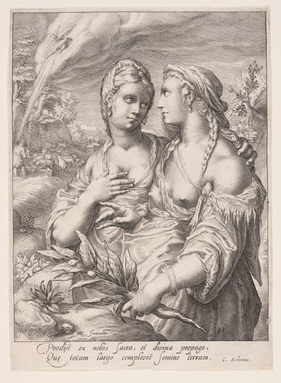 Léa e Raquel, de As Mulheres dos Patriarcas de Jacob Matham