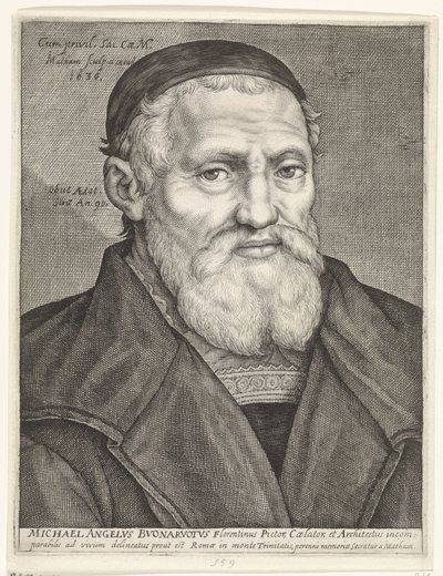 Retrato de Michelangelo de Jacob Matham