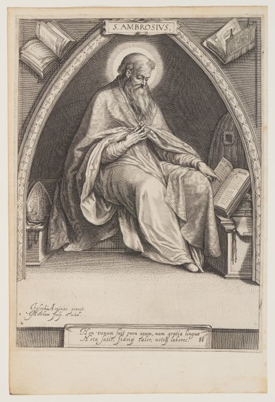 Santo Ambrósio, de Os Padres da Igreja de Jacob Matham