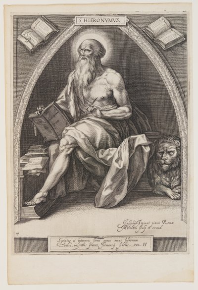 São Jerónimo, de Os Padres da Igreja de Jacob Matham