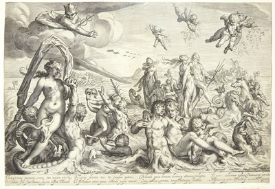 O triunfo de Netuno e Tétis de Jacob Matham