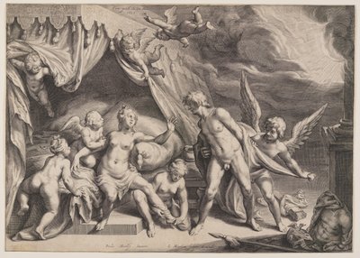 Vénus e Marte descobertos pela Apollo de Jacob Matham