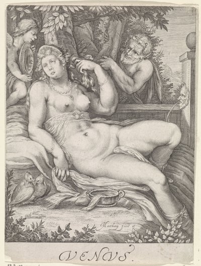 Vénus espiada por um sátiro
Vénus (título sobre o objecto) de Jacob Matham