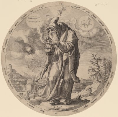 Inverno de Jacob Matham after Hendrik Goltzius