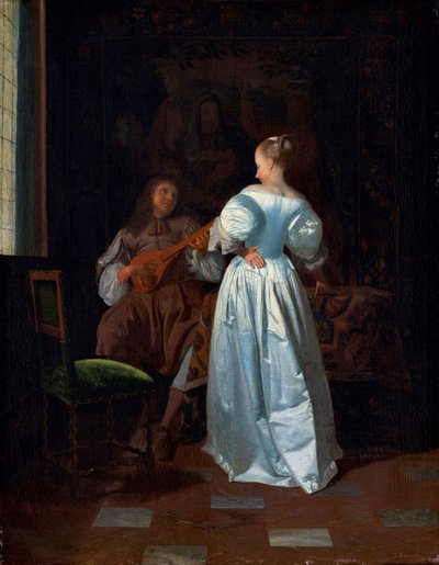 A Serenata, c.1669 (óleo sobre tela) de Jacob Ochtervelt