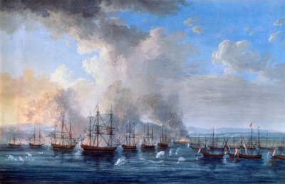 "A Batalha Russo-Turca no Castelo de Damietta em 1770", 1770-1772.   de Jacob Philip Hackert