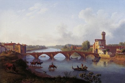 A Ponte a Mare em Pisa de Jacob Philipp Hackert