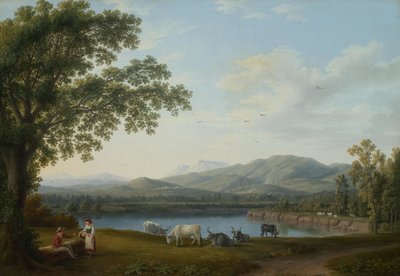 Vista do Sele e do maciço de Monti Alburni

Título original Blick auf den Sele und das Massiv der Monti Alburni de Jacob Philipp Hackert
