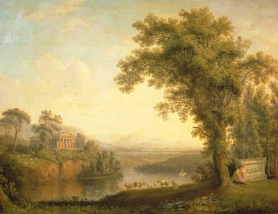 Paisagem antiga com o túmulo de Phaeton, 1785 de Jacob Philippe Hackert
