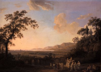 Paisagem idílica ao anoitecer, 1782 de Jacob Philippe Hackert