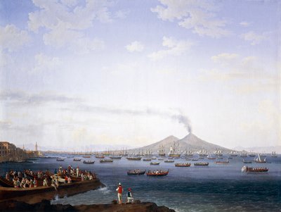 O regresso da Frota da Argélia à Baía de Nápoles de Jacob Philippe Hackert