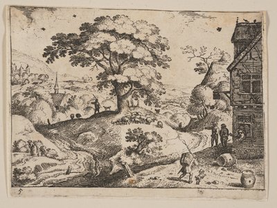 Pousada à direita da estrada antes da aldeia, a partir de Landscapes de Jacob Savery I