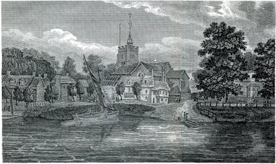 Gravura da Igreja de São Nicolau de Chiswick por Schnebbelie 1807 de Jacob Schnebbelie