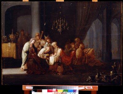 Circuncisão (A circuncisão). Pintura de Jacob Willemsz de Wet, o Velho (por volta de 1630-após 1675). Óleo sobre madeira, 91 x 64 cm. Arte holandesa, estilo barroco. Museu do Extremo Oriente, Khabarovsk. de Jacob Willemsz de (c.1630 after 1675) Wet