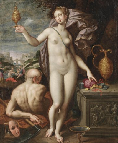 Juno segurando um vaso dourado de Jacob de Backer