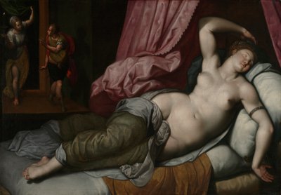 Paris sendo admitida no quarto de dormir de Helen, c.1585-90 de Jacob de Backer