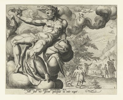 O elemento ar
Aer (título sobre o objecto)
Os quatro elementos (título da série) de Jacob de Gheyn (II) (attributed to)
