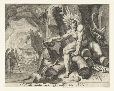 O elemento fogo Ignis (título no objeto) Os Quatro Elementos (título da série) de Jacob de Gheyn (II) (attributed to)
