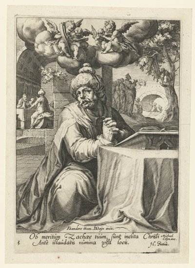 Zaqueu como um pecador arrependido Oito Pecadores Arrependidos do Antigo e do Novo Testamento (título da série) de Jacob de Gheyn (II) (workshop of)