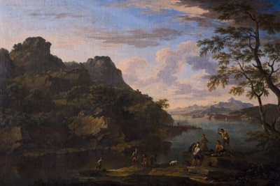 Paisagem Clássica com Figuras, final do século XVII de Jacob de Heusch