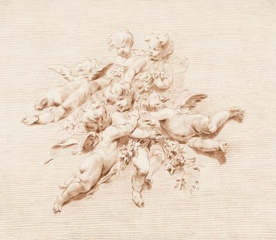 Um grupo de anjos. de Jacob de Wit
