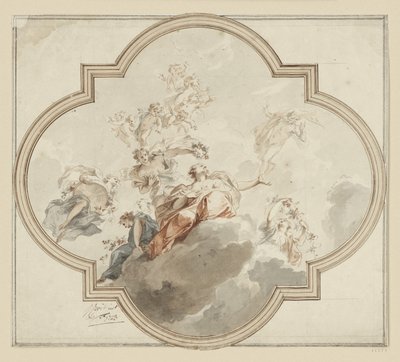 Projecto para tecto: Zéfiro e Flora de Jacob de Wit