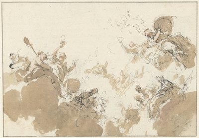 Desenho para pintura de tectos de Jacob de Wit