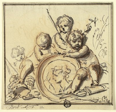Putti com medalhão de Jacob de Wit