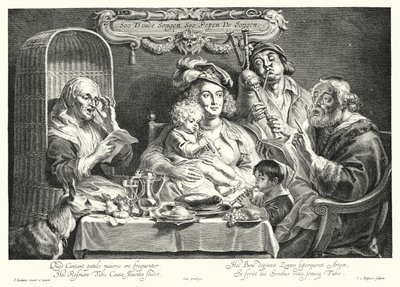 O Concerto em Família (gravura) de Jacob the Elder (after) Jordaens