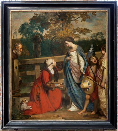 Igreja Paroquial (Igreja Paroquial da Visita de Nossa Senhora). Interior. Pintura. "A visita de Maria a Elisabeth". Jacob I do Oriente. de Jacob the Younger Van Oost