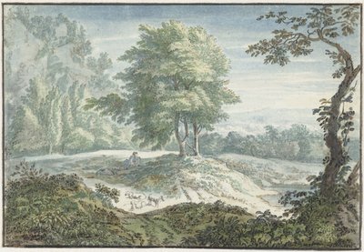 paisagem com ovelhas de Jacob van Liender
