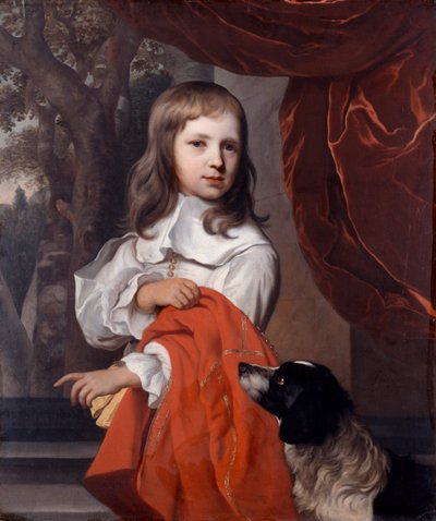 Retrato de um jovem rapaz com um cão, 1658. de Jacob van Loo