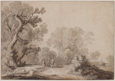 Camponeses à beira de uma floresta de Jacob van Mosscher