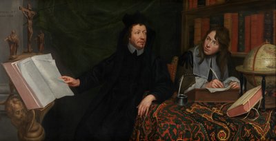 Retrato de um teólogo com o seu secretário de Jacob van Oost