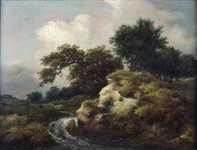 Paisagem com dunas e pequena cachoeira de Jacob van Ruisdael