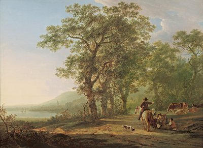 Figuras numa paisagem florestal de Jacob van Strij