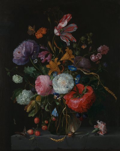 Flores em um vaso de vidro, c.1670 de Jacob van Walscapelle