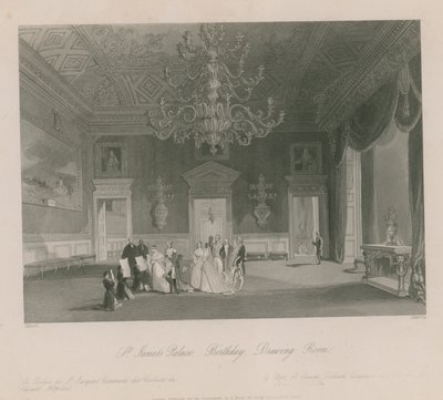 Celebrações de aniversário em uma sala de estar no Palácio de St. James de Jacob van der Heyden
