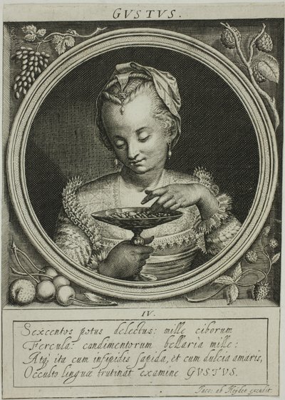 O gosto, prato quatro de Os Cinco Sentidos de Jacob van der Heyden