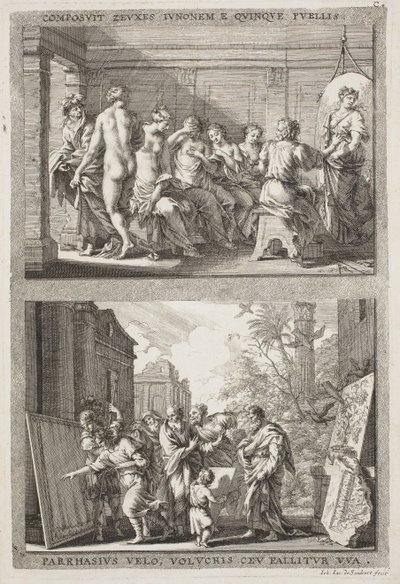 Zêuxis e Parrassius de Jacob von Sandrart