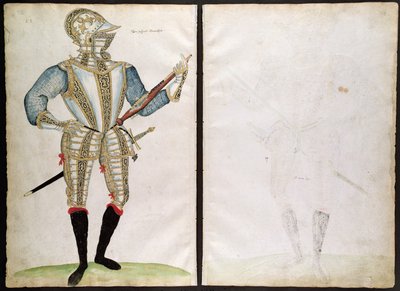 Terno de Armadura para Sir John Smith, do An Elizabethan Armourers Album de Jacobe Halder